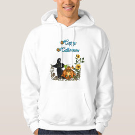 Moletom Feliz Halloween com gato engraçado