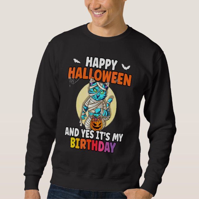 Moletom Feliz Halloween E Sim É Meu Aniversário (Frente)