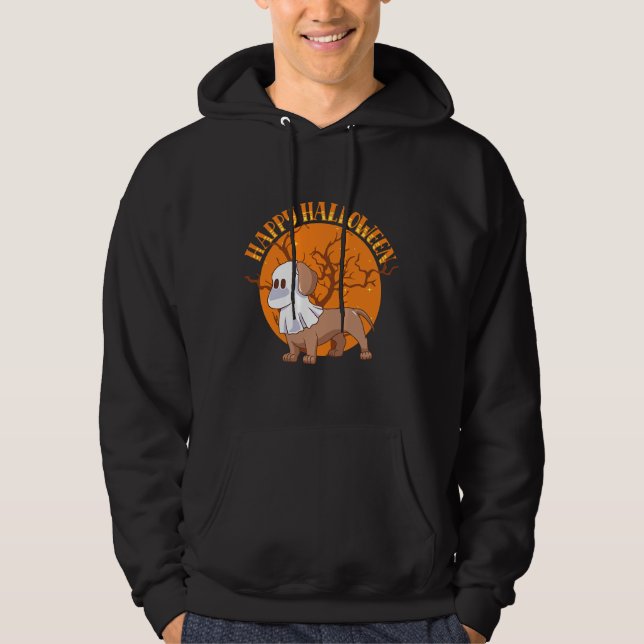 Moletom Feliz Halloween Ghost Dachshund Lover (Frente)