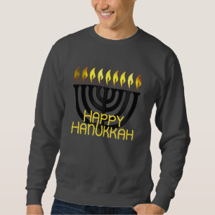 Moletom Feliz Hanukkah Menorah Black