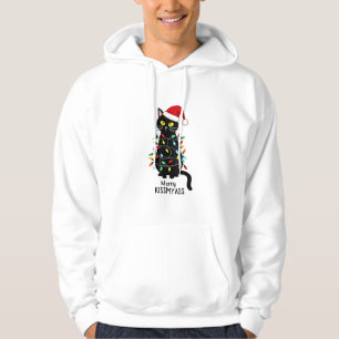 Moletom Feliz Kissmyass Luzes de Natal Engraçadas de Gato