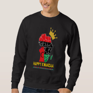 Moletom Feliz Kwanzaa Mulher Negra Africana Rainha Dourada