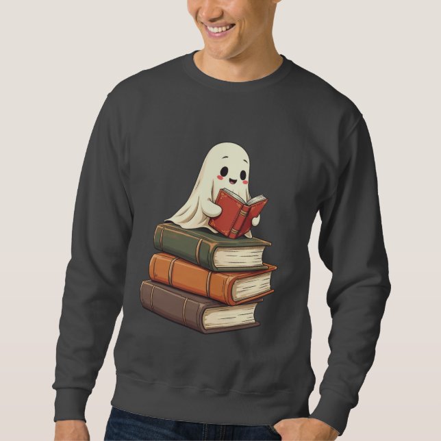 Moletom Feliz Leitor Fantasma - Adorável Bookworm (Frente)