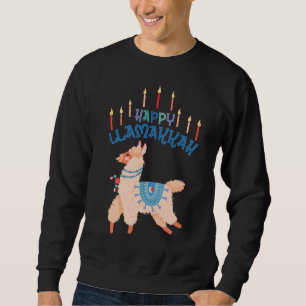 Moletom Feliz Llamakkah Hanukkah Menorah