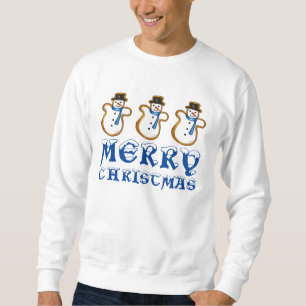 Moletom Feliz Natal Blue Snowman Cookie Ugly Sweater