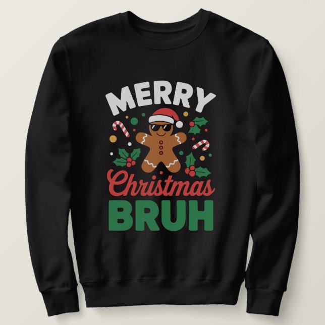 Moletom "Feliz Natal BRUH" Biscoito de Gengibre (Frente do Design)
