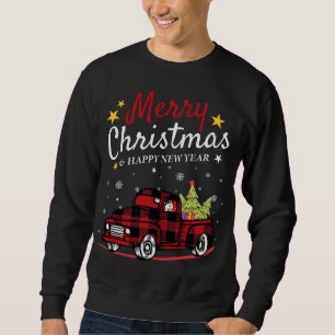 Moletom Feliz Natal Buffalo Truck Snowman Tree Red Pla