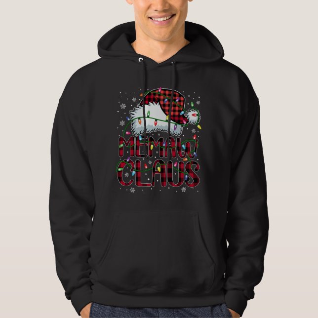 Moletom Feliz Natal Buffalo Xadrez Red Santa Hat Memaw (Frente)