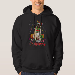 Moletom Feliz Natal Bullmastiff Santa Hat Tree Lights