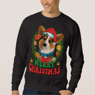 Moletom Feliz Natal Corgi Santa Hat Cachorro Sobe Feia Sw
