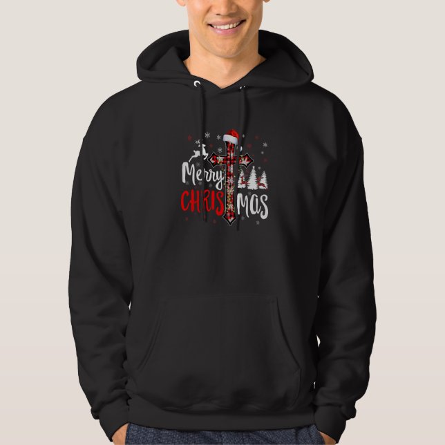 Moletom Feliz Natal Cristãos Búfalo Pijama Xadrez Vermelho (Frente)