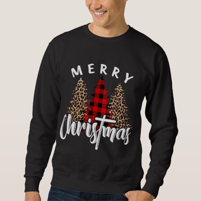 Moletom Feliz Natal Cross Buffalo Xadrez Leopard Impressão (Frente)
