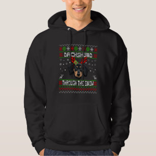 Moletom Feliz Natal - Fofo Dachund Dachshund Através Do