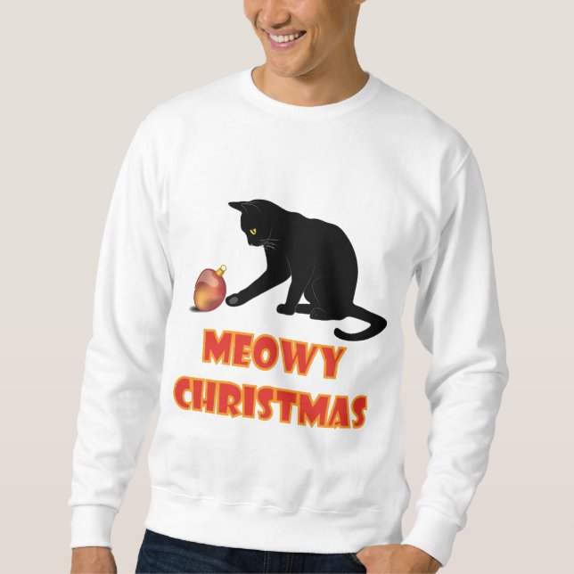 Moletom Feliz Natal Gato Engraçado (Frente)