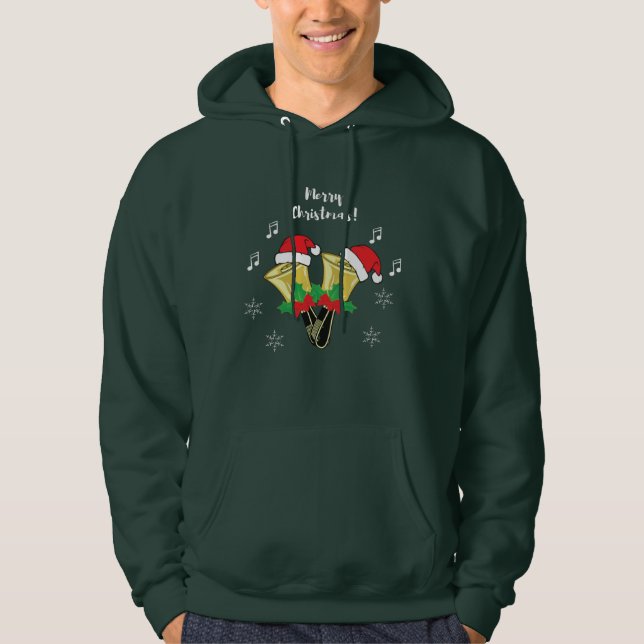Moletom Feliz Natal Handbell Hoodie - Homens (Frente)