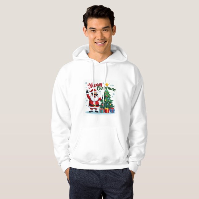 Moletom Feliz Natal | Papais noeis e Design de árvore (Frente Completa)
