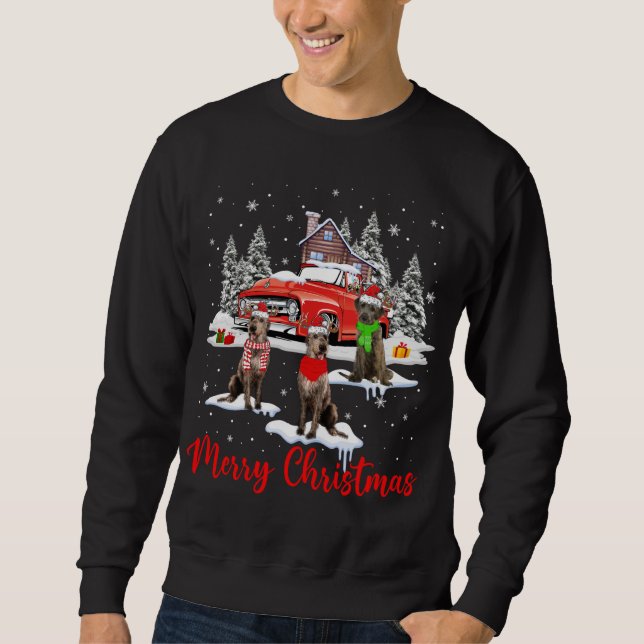 Moletom Feliz Natal Papais noeis Reindeer Irish Wolfhound  (Frente)