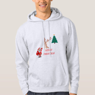 Moletom Feliz Natal, Papais noeis, veados e capuz