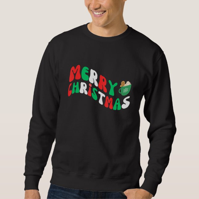 Moletom Feliz Natal Retro Vintage Copo Gráfico W (Frente)