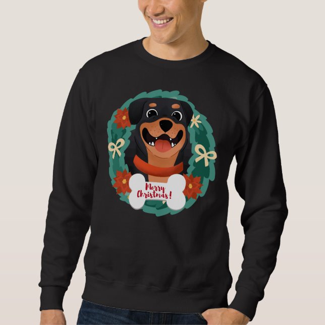 Moletom Feliz Natal Rottweiler (Frente)