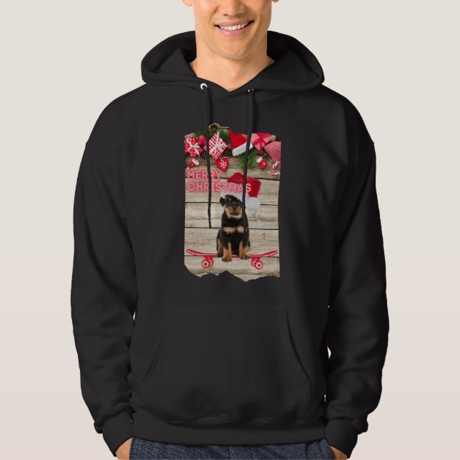 Moletom Feliz Natal Rottweiler Puppy No skate (Frente)