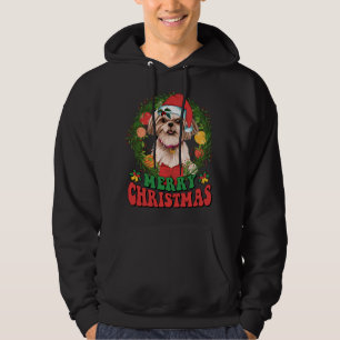 Moletom Feliz Natal Shih Tzu Santa Hat Dog Soa Feio