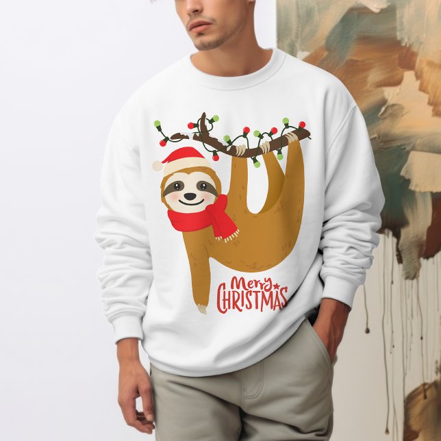 Moletom Feliz Natal Sloth | Feriados (Criador carregado)
