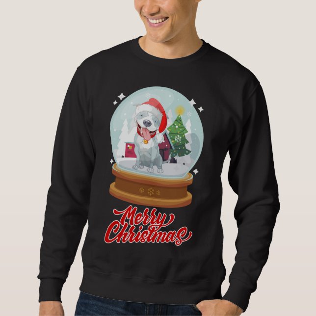 Moletom Feliz Natal, Sweater Pitbull Lover (Frente)