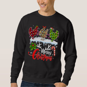 Moletom Feliz Natal Três Galinhas Buffalo Leopard Vermelho