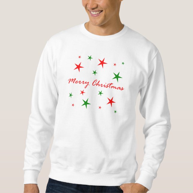 Moletom Feliz Natal vermelho e blizzard verde da estrela (Frente)