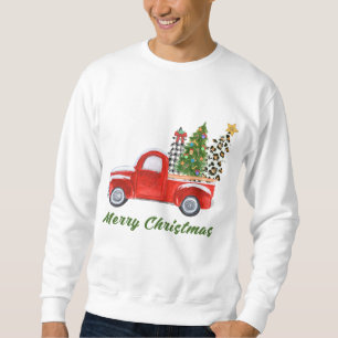 Moletom Feliz Natal Xadrez Leopardo Árvore de Natal Red Tr
