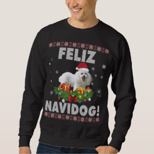 Moletom Feliz Navidog Poodle Dog Ugly Sweater Natal Sa