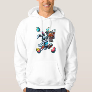 Moletom Feliz Páscoa Basquetebol Meninos Coelho da Páscoa 