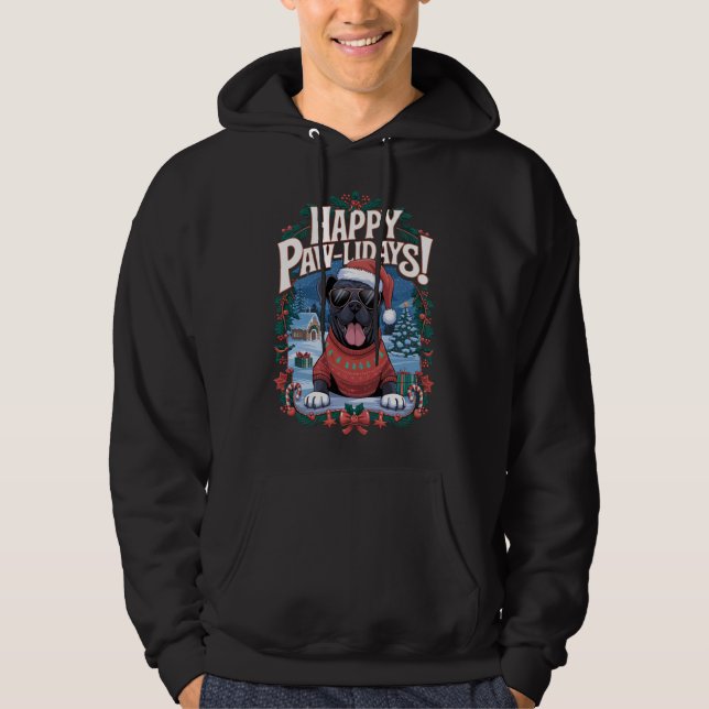 Moletom Feliz Pawliday Cane Corso Feliz Natal Divertido (Frente)