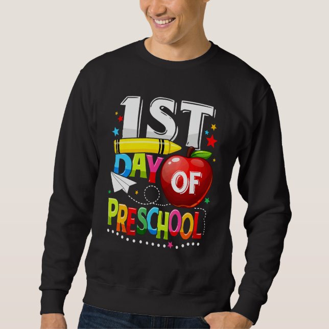 Moletom Feliz Primeiro Dia De Professor De Pré-Escola De V (Frente)