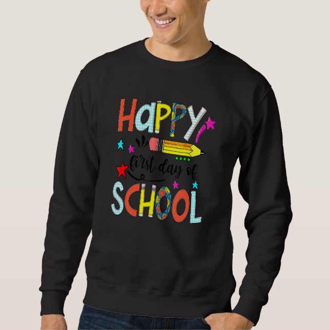 Moletom Feliz Primeiro Dia De Professores De Lápis Na Esco (Frente)