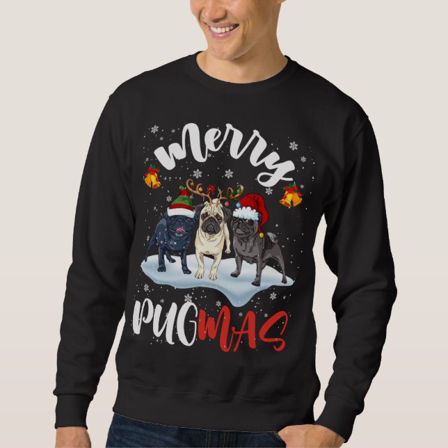 Moletom Feliz Pugmas Papais noeis Engraçados Reindeer Elf  (Frente)