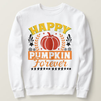 Moletom Feliz Pumpkin Forever Season com folhas de abóbora