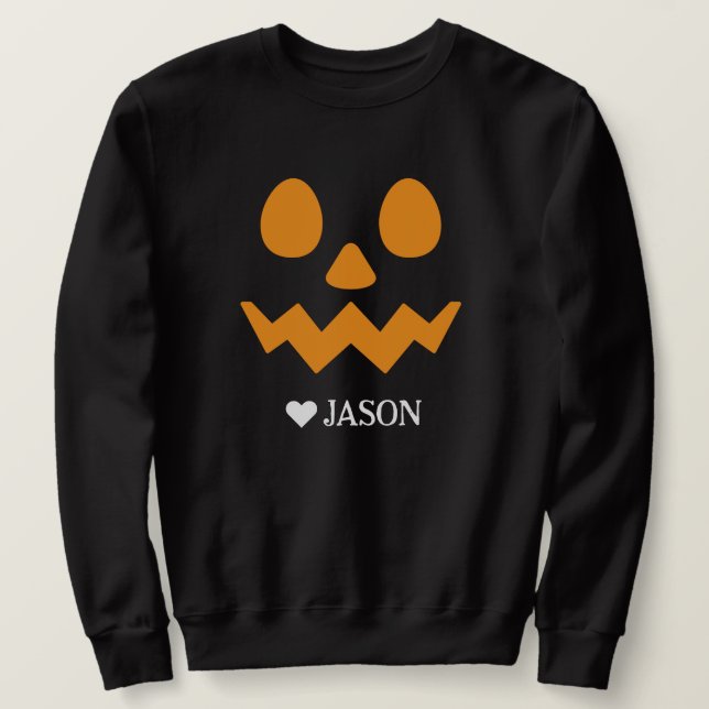 Moletom Feliz rosto de abóbora assustador do Halloween (Frente do Design)