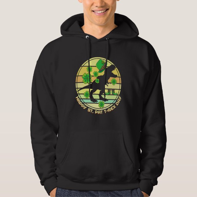 Moletom Feliz Rua na Rua do dia T Rex Patricku2019s Dino L (Frente)