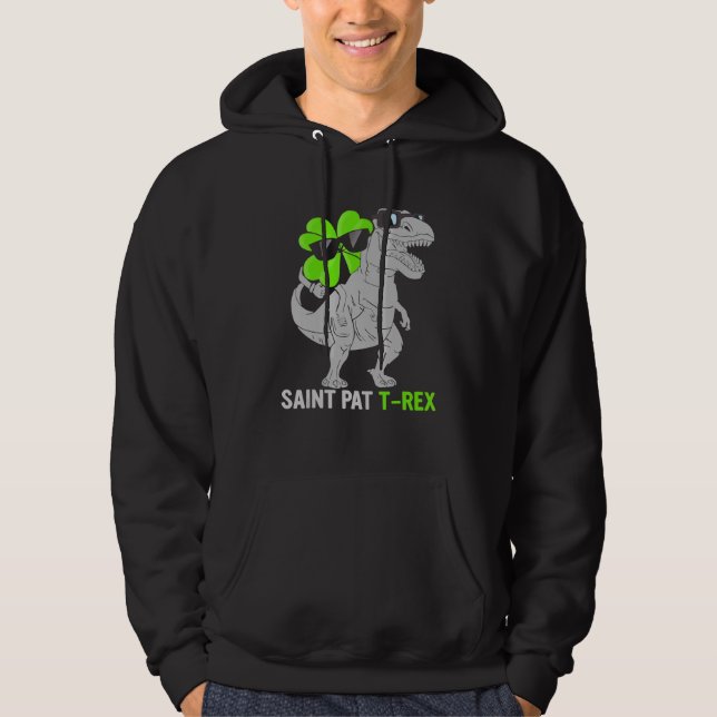Moletom Feliz Rua no T Rex Saint Patrick Dinosaur Bo (Frente)