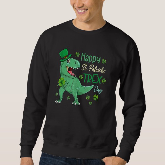 Moletom Feliz Rua no T-Rex Saint Patrick Dinosaur Bo (Frente)