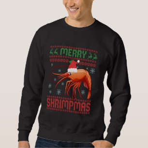 Moletom Feliz Shrimpmas Engraçado Camarão Frio de Natal Fe