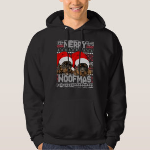 Moletom Feliz Woofmas Cute Rottweiler Puppies com Papais n