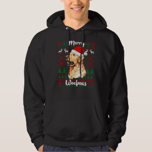 Moletom Feliz Woofmas Ouro de varejo Cachorro de Natal X