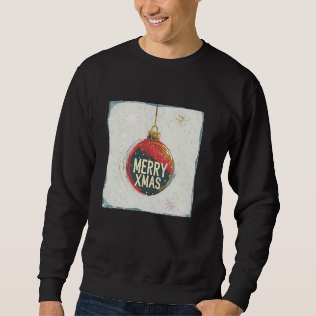 Moletom Feliz Xmas Bauble para Festivo e Natal (Frente)