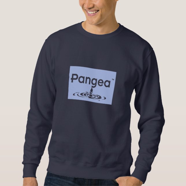 Moletom felpa azul do logotipo de pangea - personalizado (Frente)