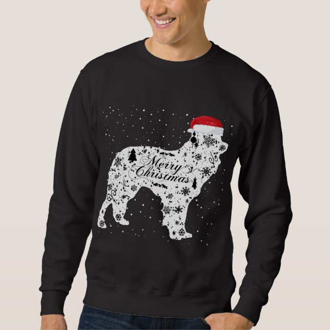 Moletom Felry Xmas Border Collie Dog Natal (Frente)