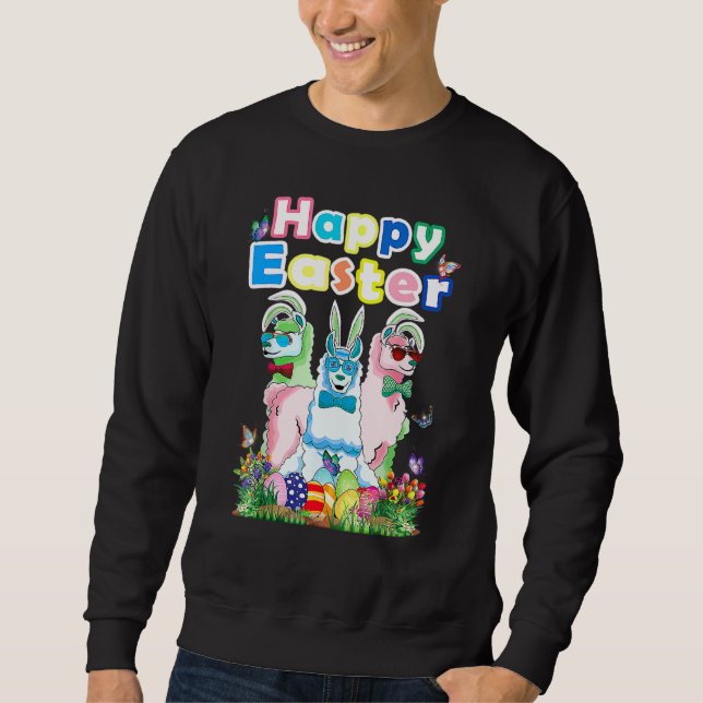 Moletom Felz pascoa Bunny Womens Llama Easter Ofit (Frente)