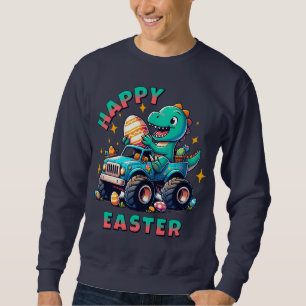 Moletom Felz pascoa Kawaii Baby Dinosaur Monster Truck